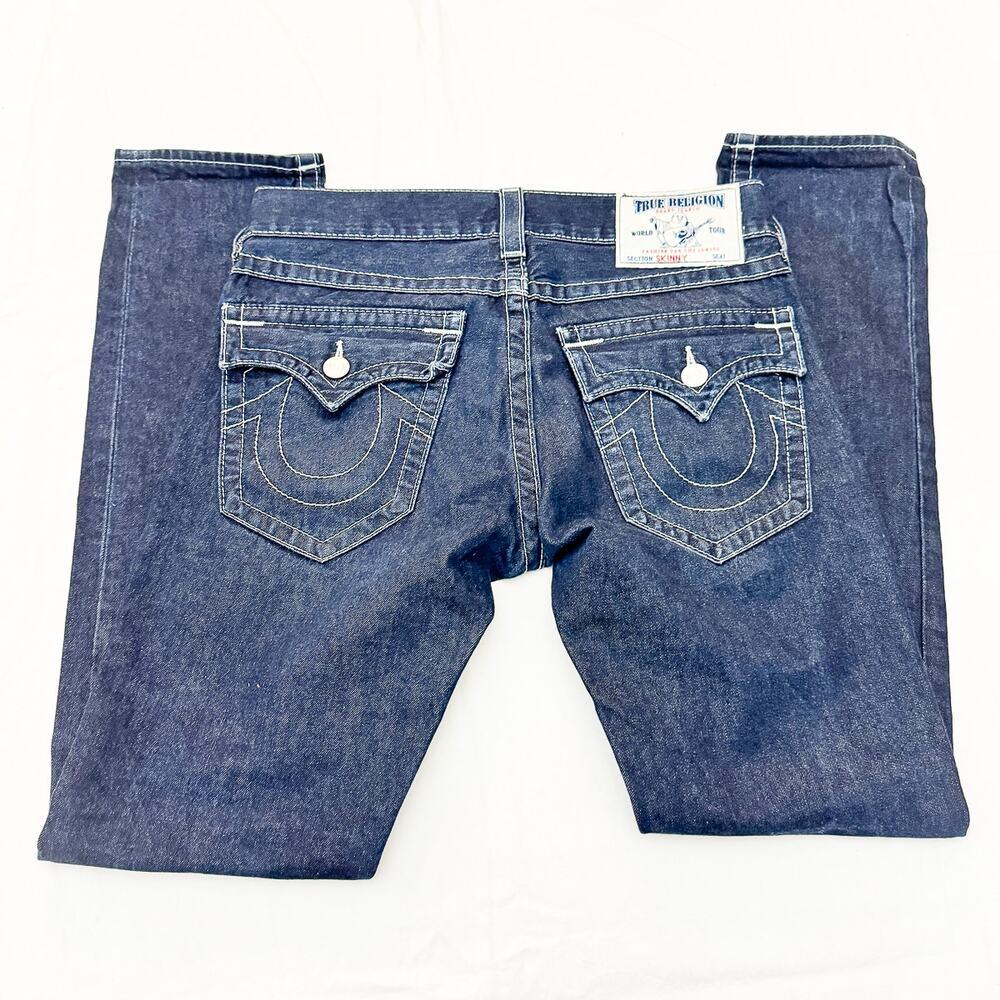 True Religion Skinny Dark Wash Denim Jeans with Flaps Size 29 - Picture 5 of 8